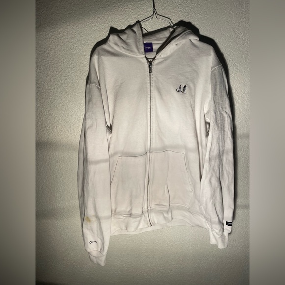 White Heavyweight Anwar Carrots Zip-up Jacket - Picture 1 of 9